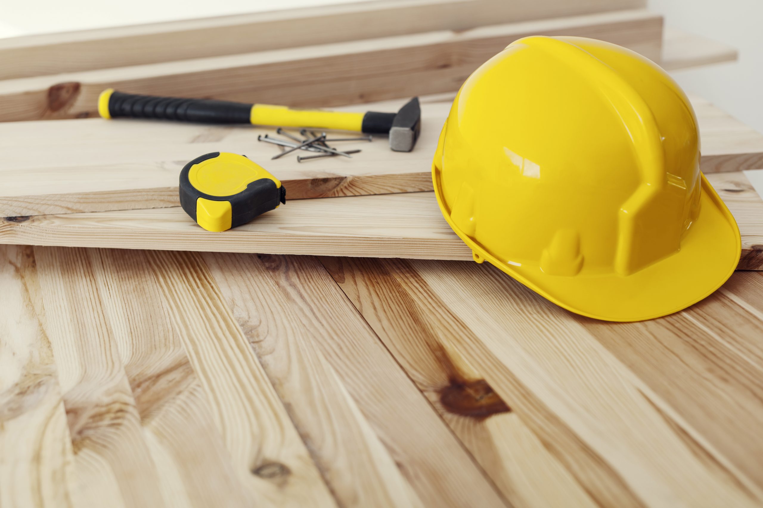 Close up of workplace for professional carpenter