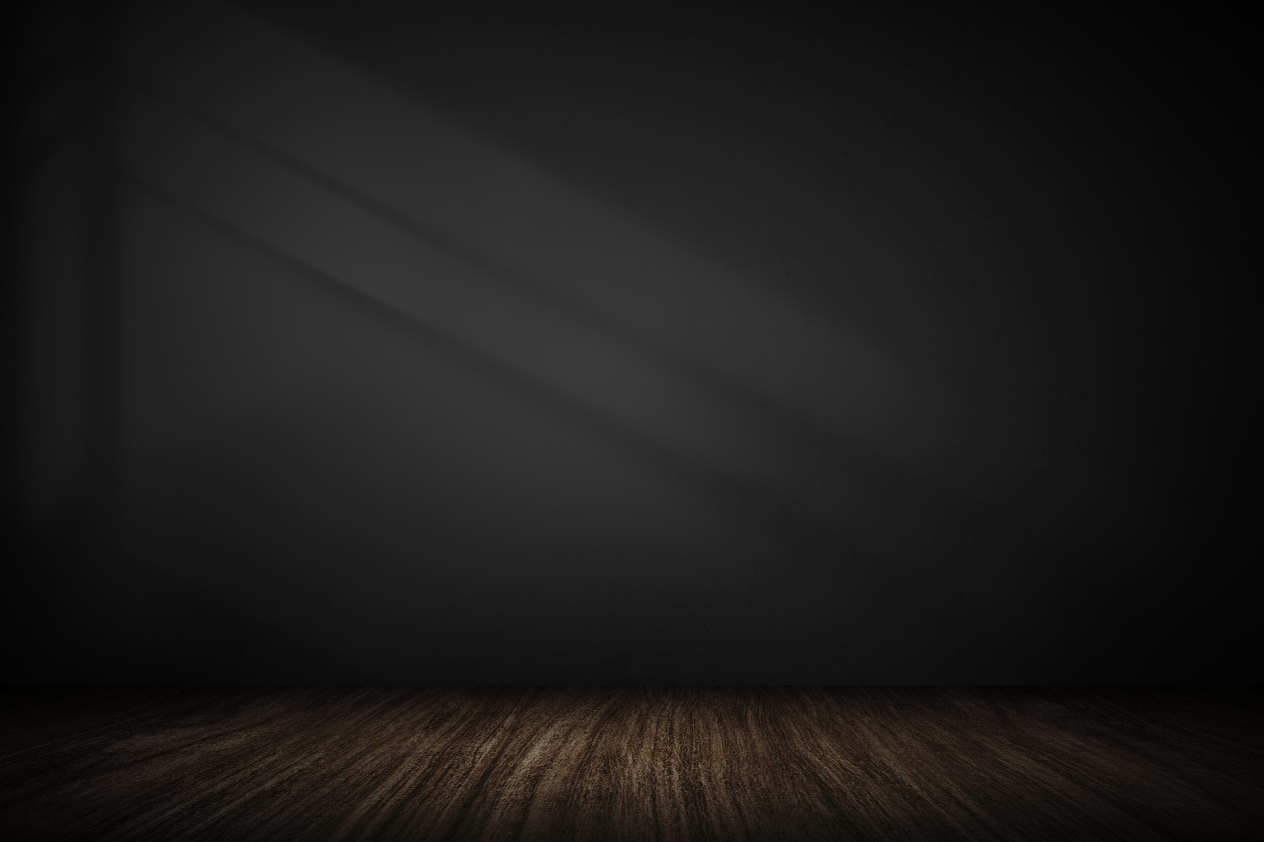 Dark gray wall with wooden plank product background